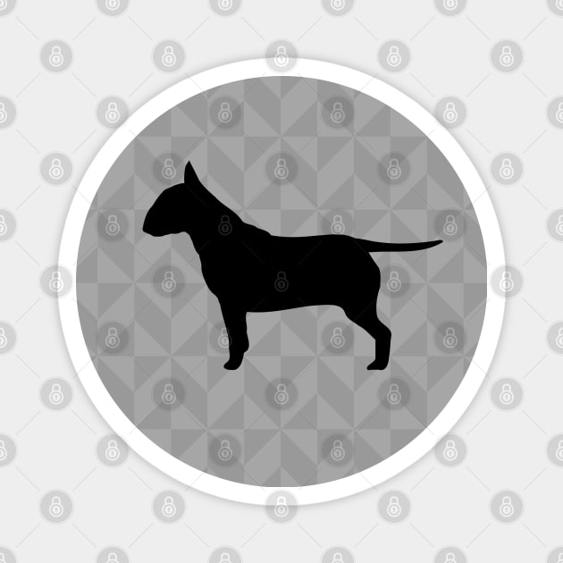 Bull Terrier Dog Lover Gift - Scandi Geometric Silhouette Magnet by Elsie Bee Designs